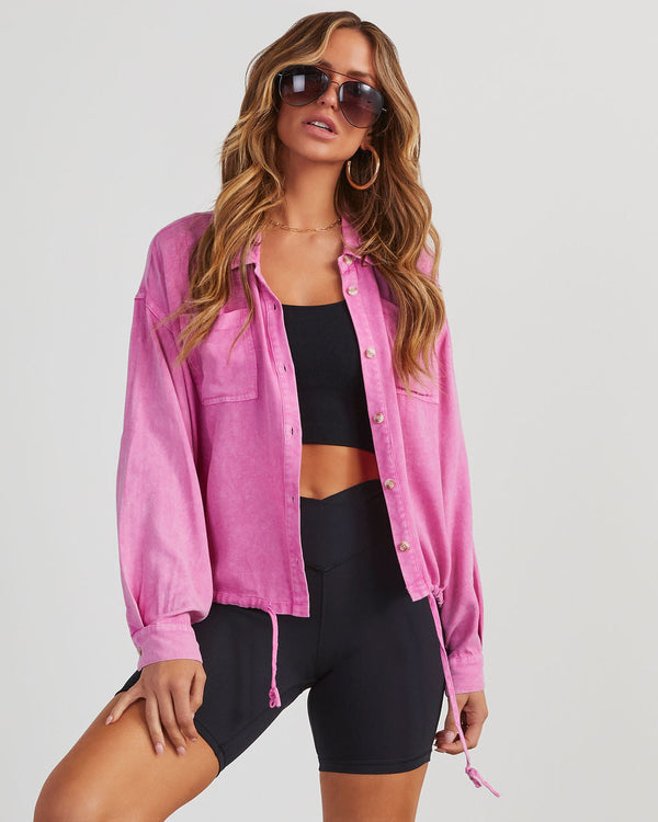 Ashmead Button Down Top Hot Pink