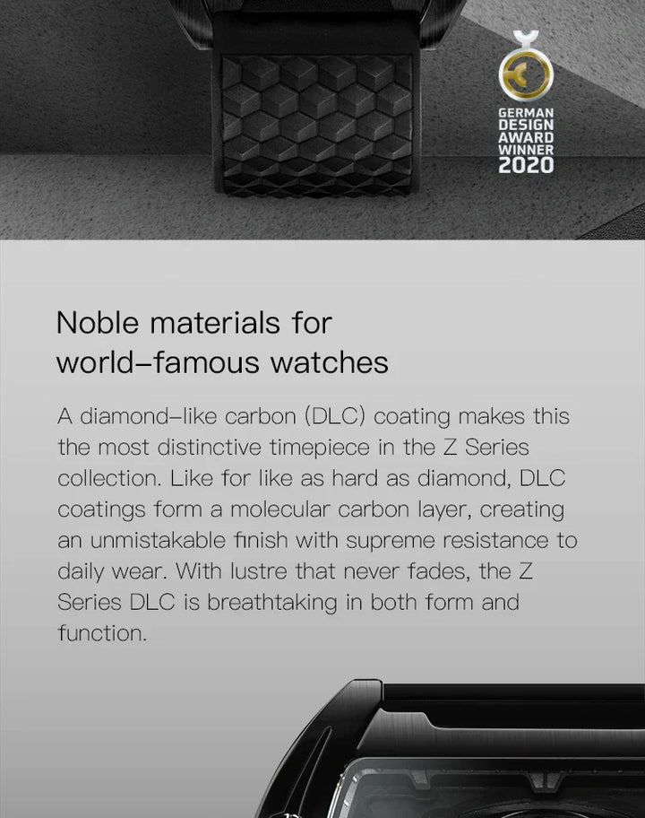 CIGA Design Z Series Men's Watch: Black DLC Skeleton with Casual Design