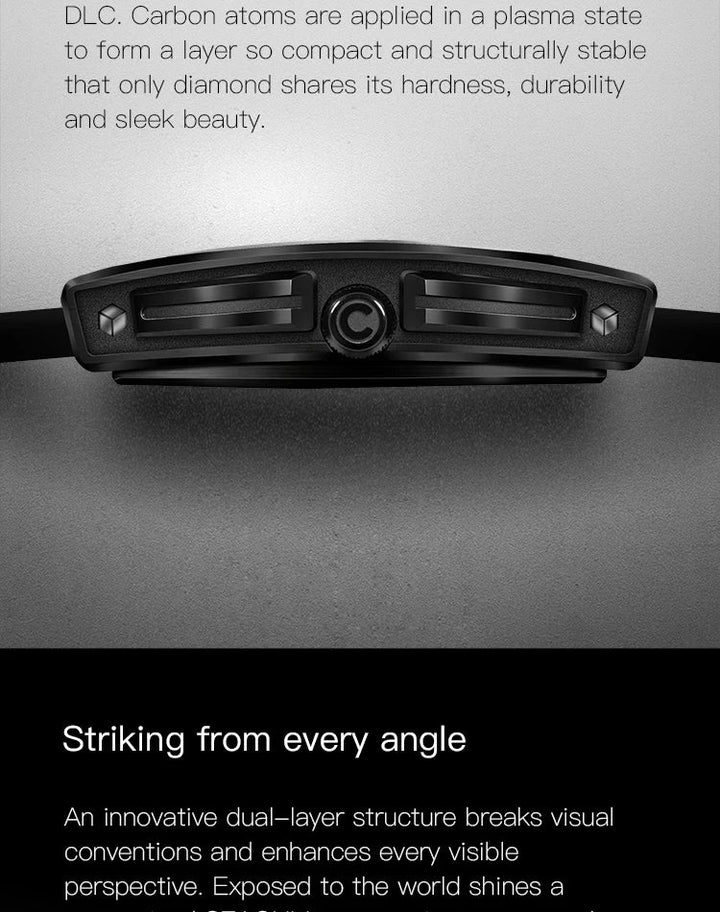 CIGA Design Z Series Men's Watch: Black DLC Skeleton with Casual Design