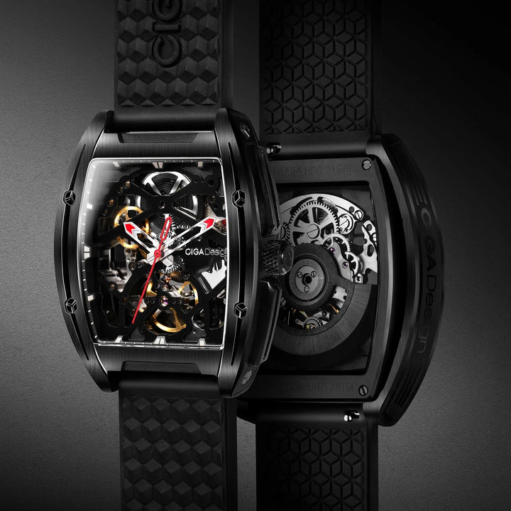 CIGA Design Z Series Men's Watch: Black DLC Skeleton with Casual Design