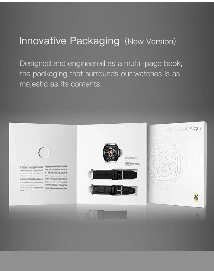 CIGA Design Z Series Men's Watch: Black DLC Skeleton with Casual Design