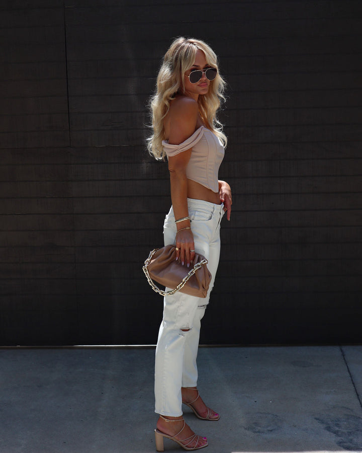 Mita High Rise Distressed Straight Jeans