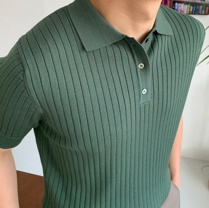 Ribbed Polo Shirt