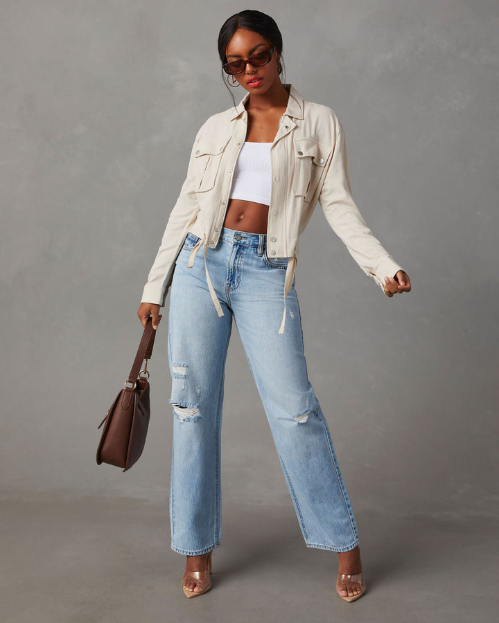 Capone Lightweight Utility Jacket Ecru