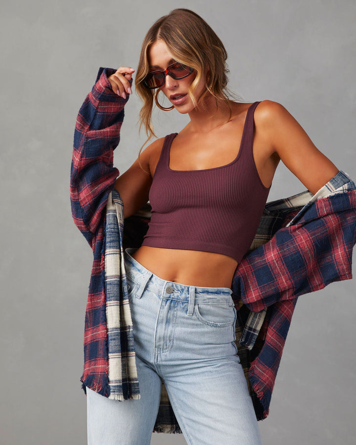 Deva Ribbed Tank Brami Burgundy