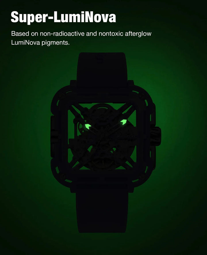 CIGA Design X Series Women's Watch: Pink Ceramic Skeleton with Soft Silicone Strap