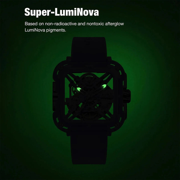 CIGA Design X Series Women's Watch: Purple Ceramic Skeleton with Silicone Strap