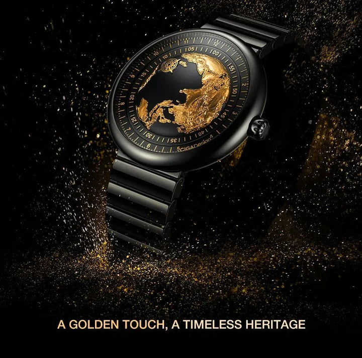 CIGA Design U Series Blue Planet Men's Watch: Luxury Automatic with Gilding & Ceramic