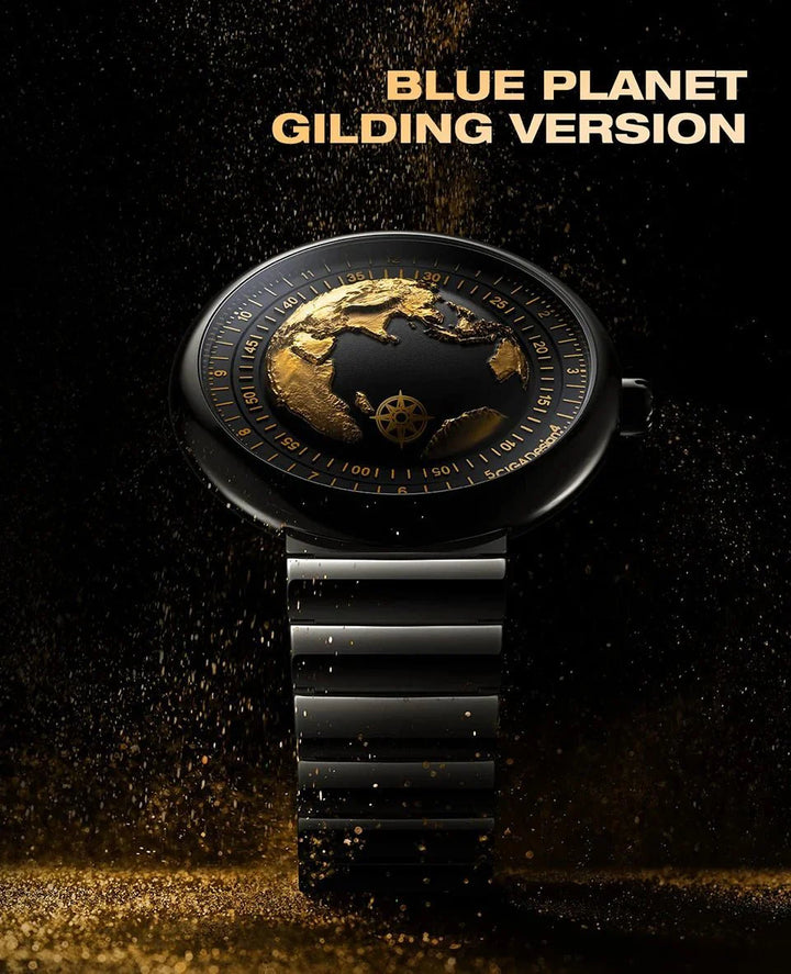 CIGA Design U Series Blue Planet Men's Watch: Luxury Automatic with Gilding & Ceramic