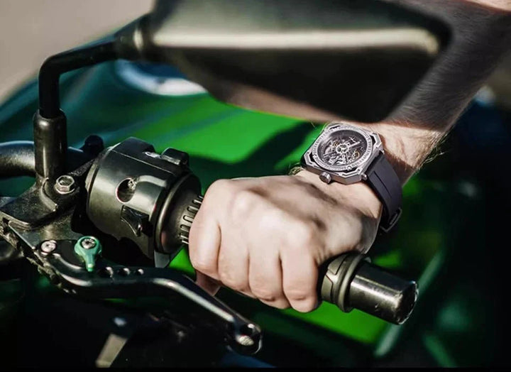 CIGA Design Men's Watch: 3-in-1 Titanium Skeleton with Fluororubber Strap