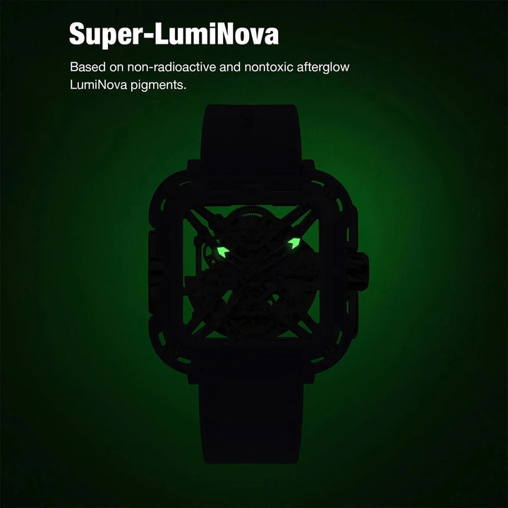 CIGA Design X Series Women's Watch: Pink Ceramic Skeleton with Soft Silicone Strap