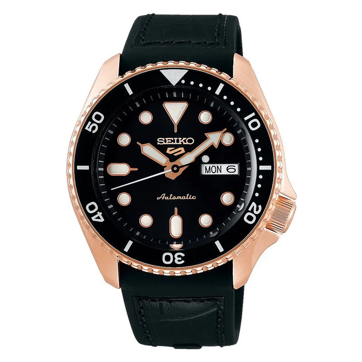 SEIKO Men's Analogue Automatic Watch 5 Sports black rose black