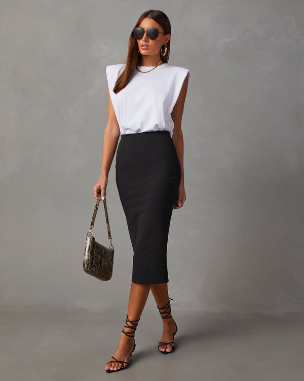 Excuse Me Miss Pencil Skirt Black