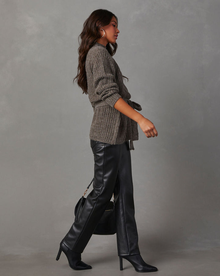 Wixson Belted Mock Neck Sweater