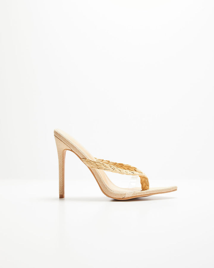 Nitro Woven Strap Slip On Stiletto Heels