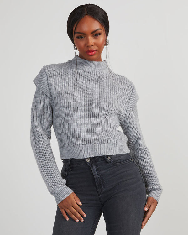 Nonnie Knit Pullover Sweater Heather Grey