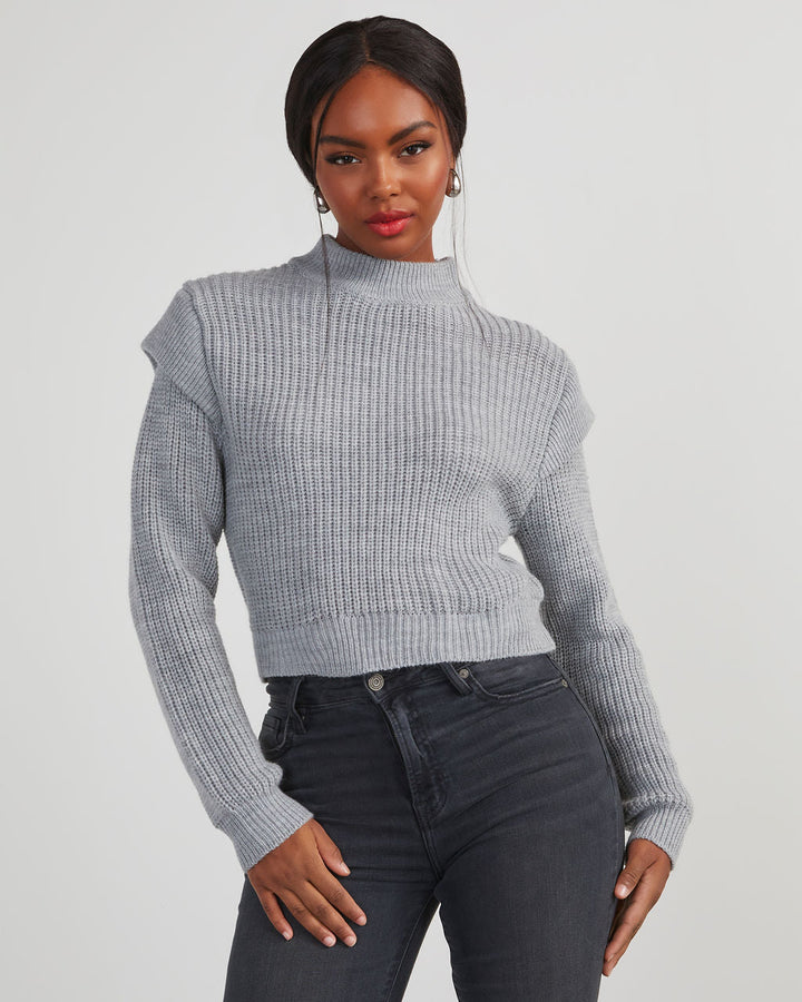Nonnie Knit Pullover Sweater Heather Grey