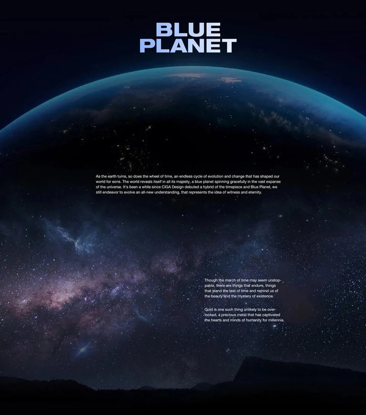 CIGA Design U Series Blue Planet Men's Watch: Luxury Automatic with Gilding & Ceramic