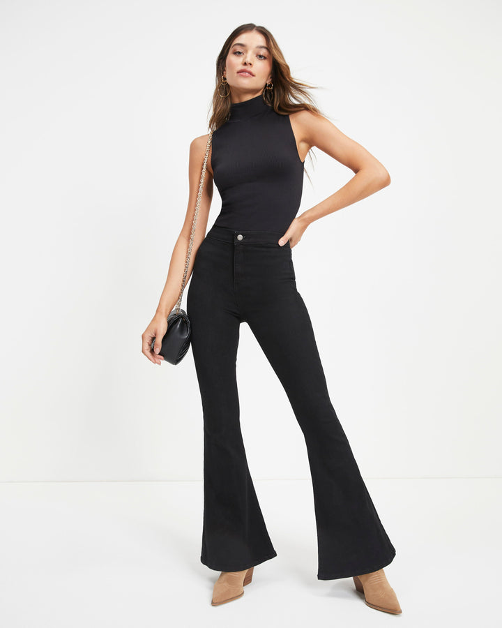 Sanderson High Rise Stretch Flare Jeans Black