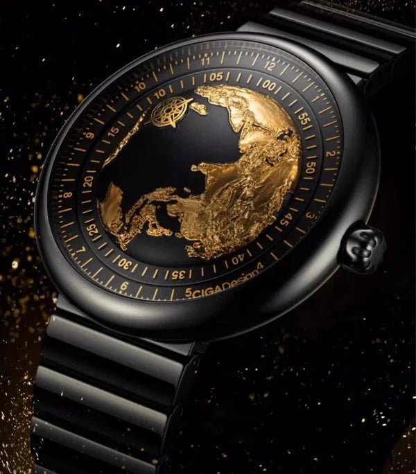 CIGA Design U Series Blue Planet Men's Watch: Luxury Automatic with Gilding & Ceramic