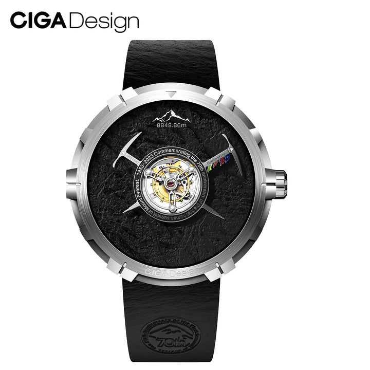 CIGA Design Men's Watch: Mount Everest Edition Central Tourbillon Black Watch