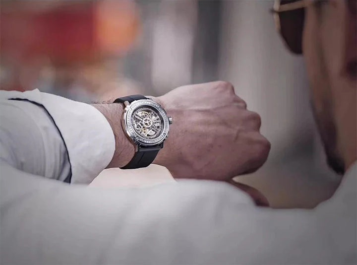 CIGA Design Men's Watch: 3-in-1 Titanium Skeleton with Fluororubber Strap