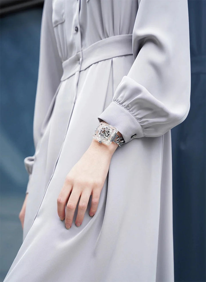 CIGA Design R Series Women's Watch: Crystal Love Skeleton with 3 Straps