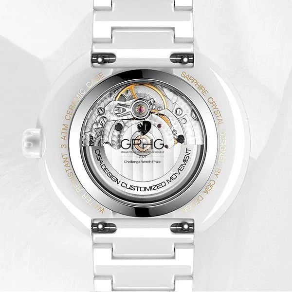 CIGA Design U Series Women's Watch: Blue Planet Ice Age Ceramic Strap