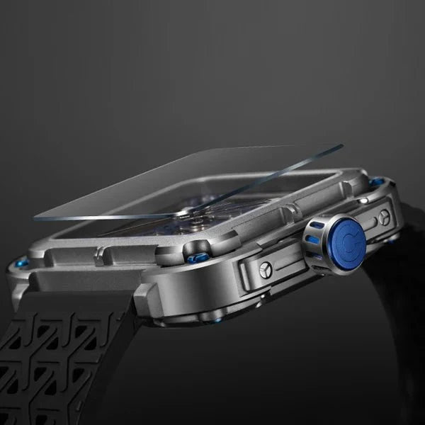 CIGA Design X Series Men's Watch: Titanium Skeleton with Luminous Design & Two Straps
