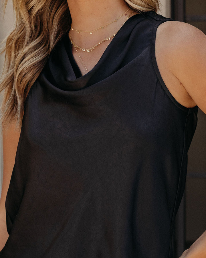 Sounds Like Summer Cowl Neck Satin Tank