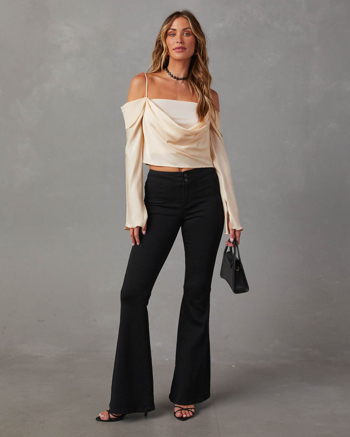 Linnie Satin Off The Shoulder Top