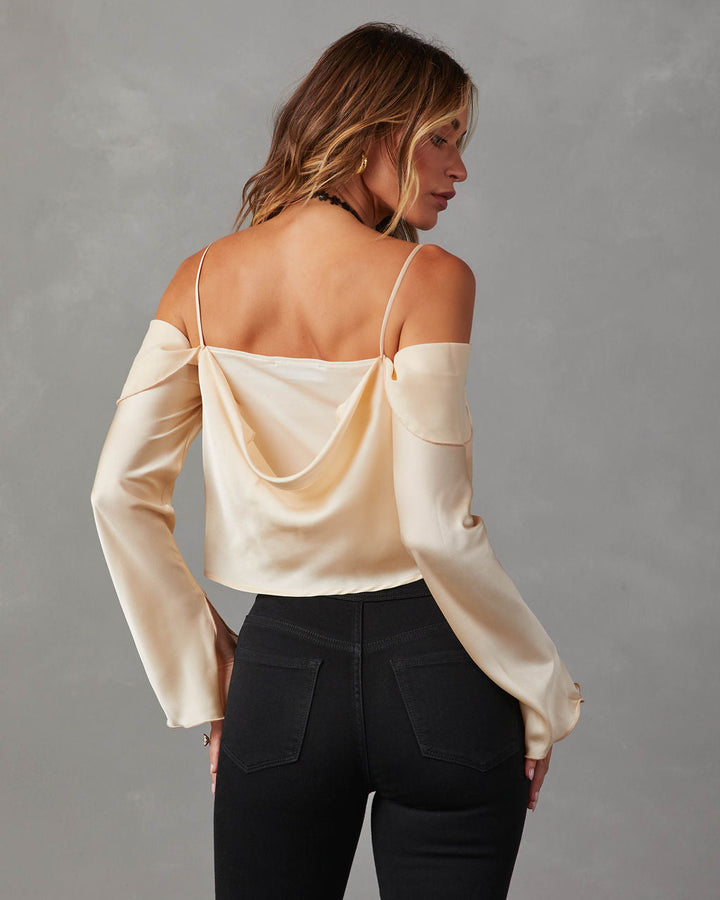Linnie Satin Off The Shoulder Top