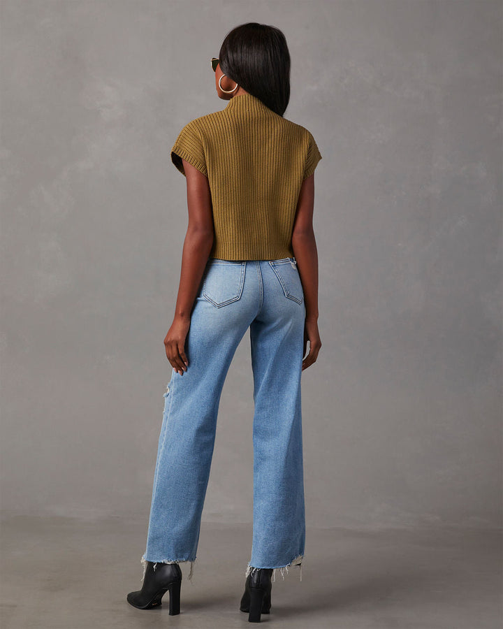 Brooke Mock Neck Short Sleeve Sweater