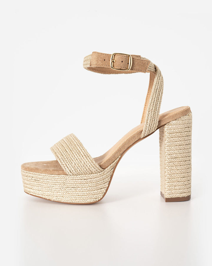 Willow Heeled Platform Sandal Natural