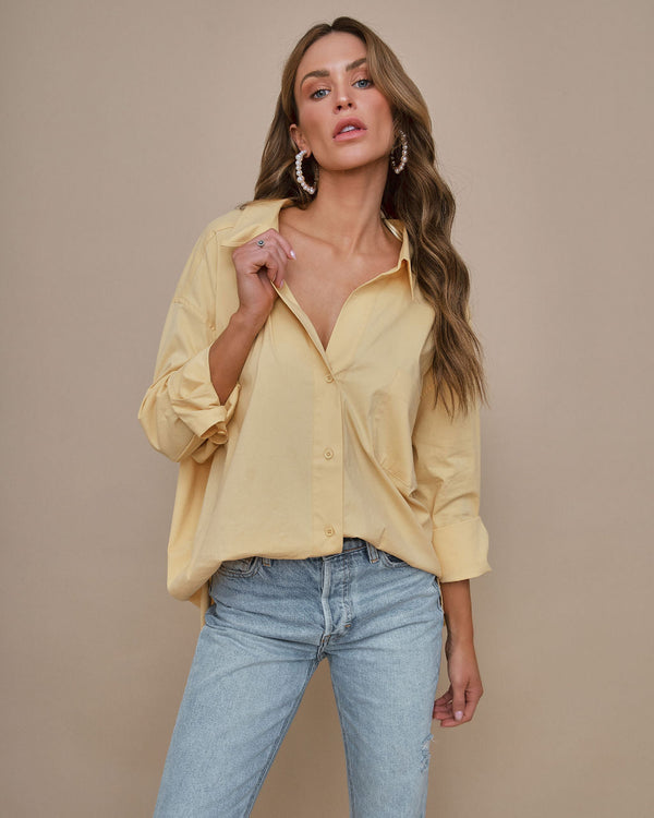 Federica Cotton Button Down Top Yellow