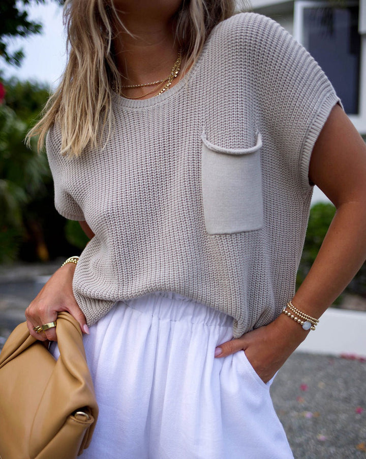 Kerry Relaxed Sweater Top Taupe