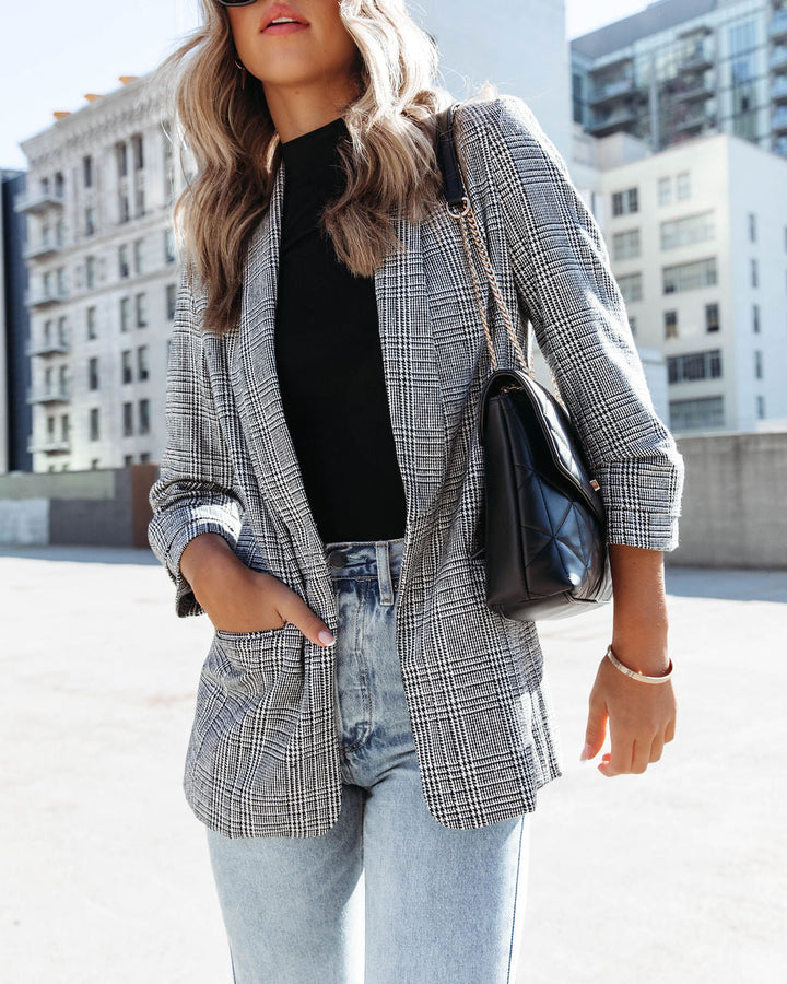 Oxnard Pocketed Houndstooth Blazer
