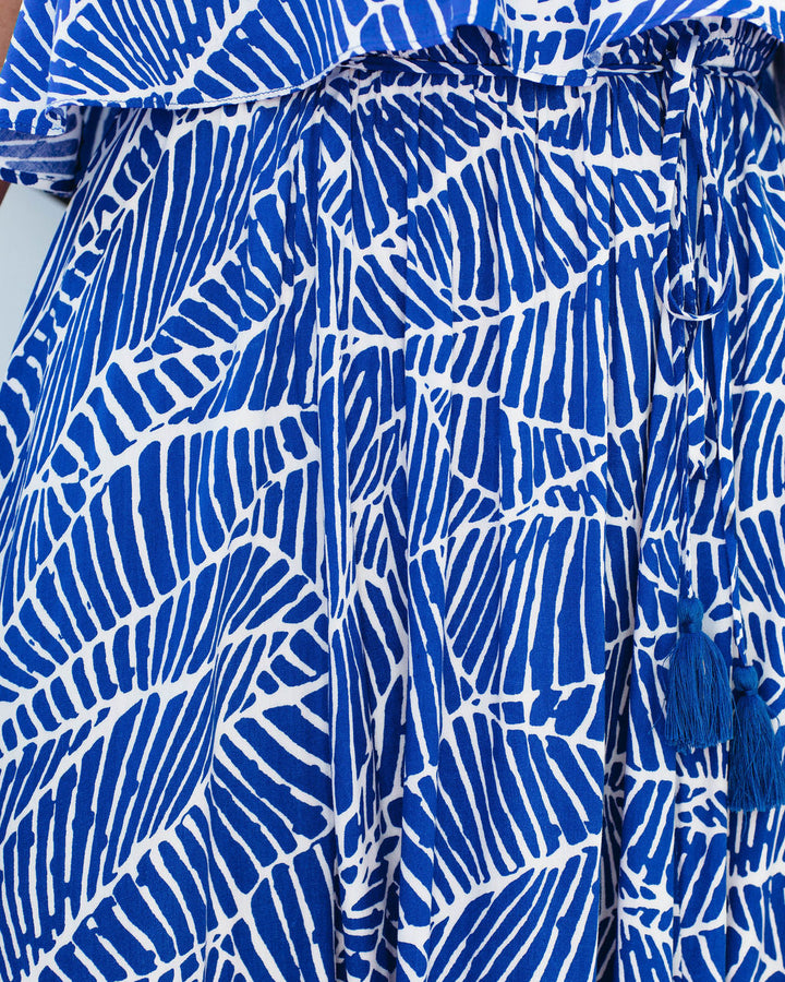 Rosha Printed Strapless Tie Maxi Dress